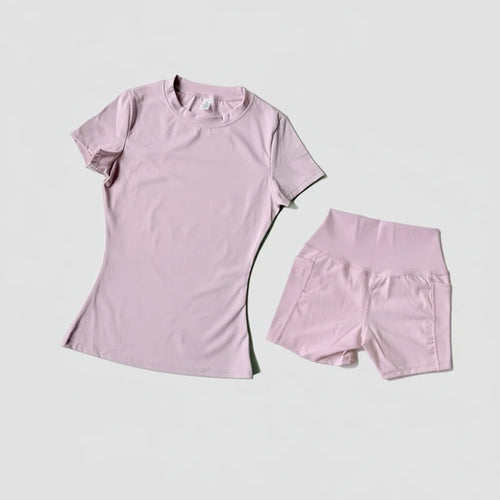 PilatesHome™ Damen Yoga Set – Figurformendes Sport-Set mit High-Waist Shorts